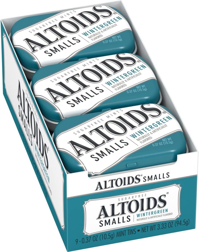 Altoids Smalls Sugar Free Wintergreen Mints, 0.37-Ounce Tins (Pack of 9)