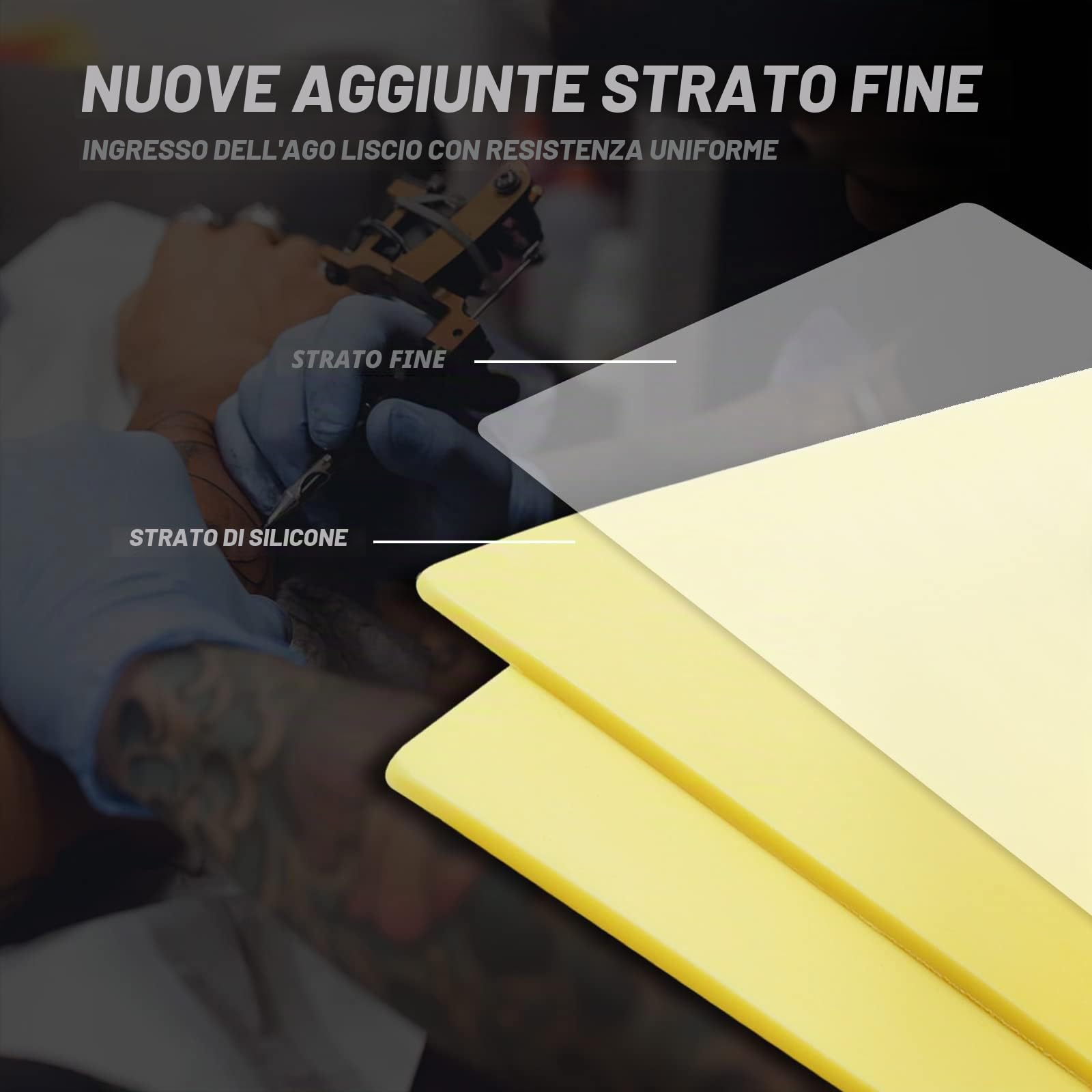 Pelle Sintetica Tattoo 3mm, SOTICA 5 Pezzi Pelle Pratica del Tatuaggio 20 * 30 * 0.3cm Pelle per Tatuaggi per Principianti del Tatuaggio e gli Artisti più Esperti