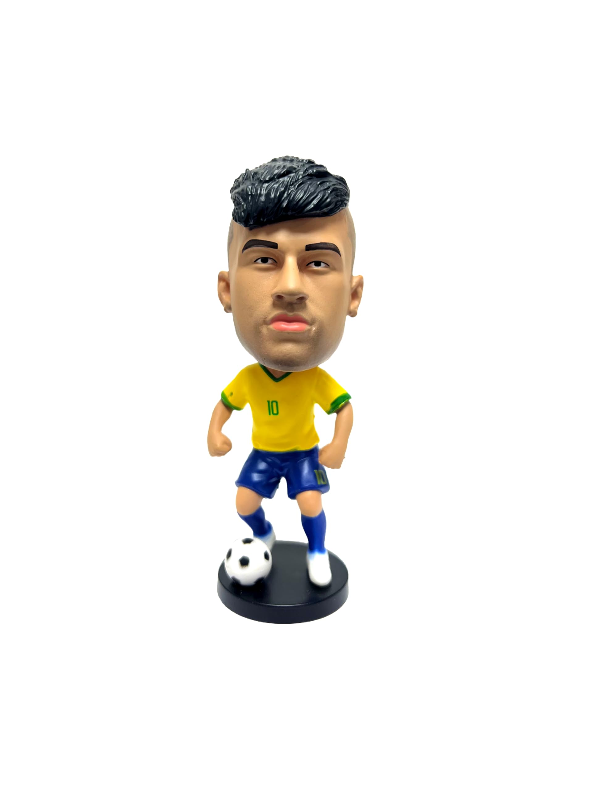 Anime train station Soccer Star, Football Star, Football Player, Football Superhero Bobble Head,Doll Toy Model Doll, 10cm PVC, Suitable for Car Dashboard or Office Desk (Neymar JR)