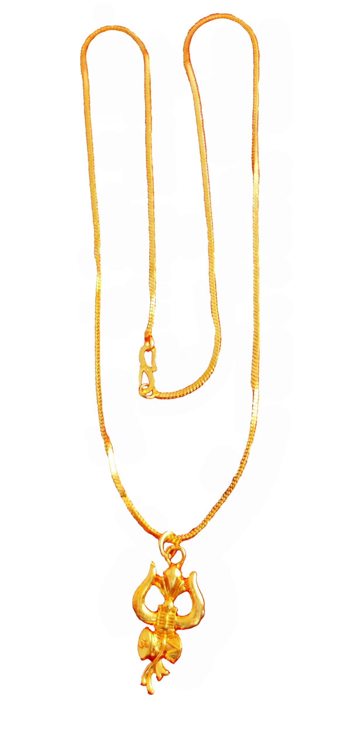 Manohar Shiva Trishul Damru Pendant Chain for Men | 1 Gm Gold Plated Mahadev Trishul Locket | 21 Inch-image-38