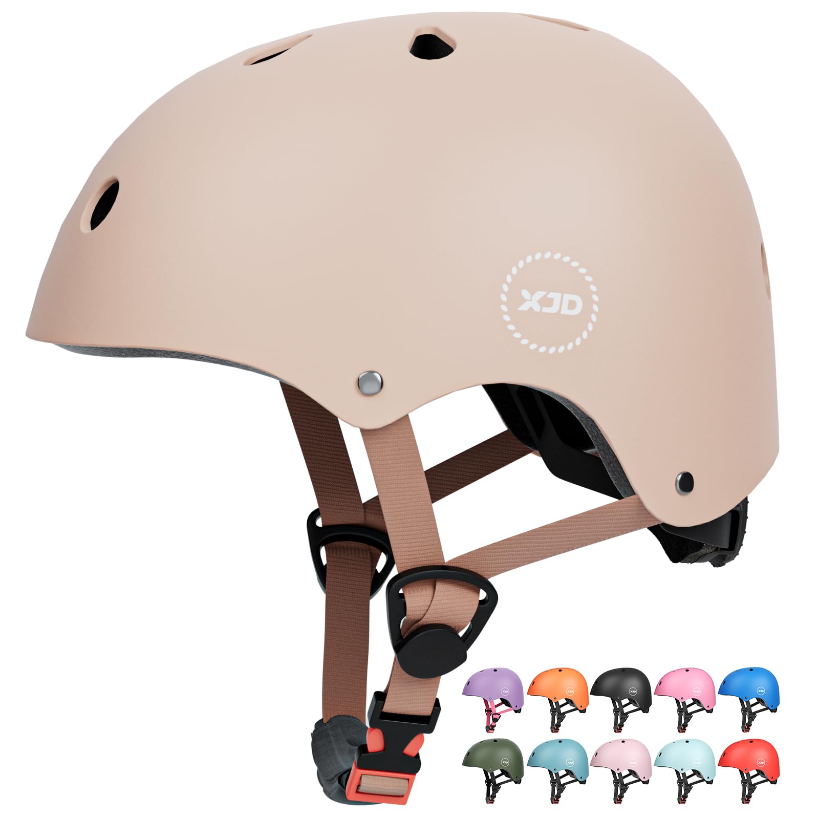 XJD Kids Helmet Toddlers Bike Helmet Age 3-13 Years Adjustable Skateboard Helmet for Cycle BMX Scooter Roller Skating for Children Boys/Girls(Champagne,XS) — image 1