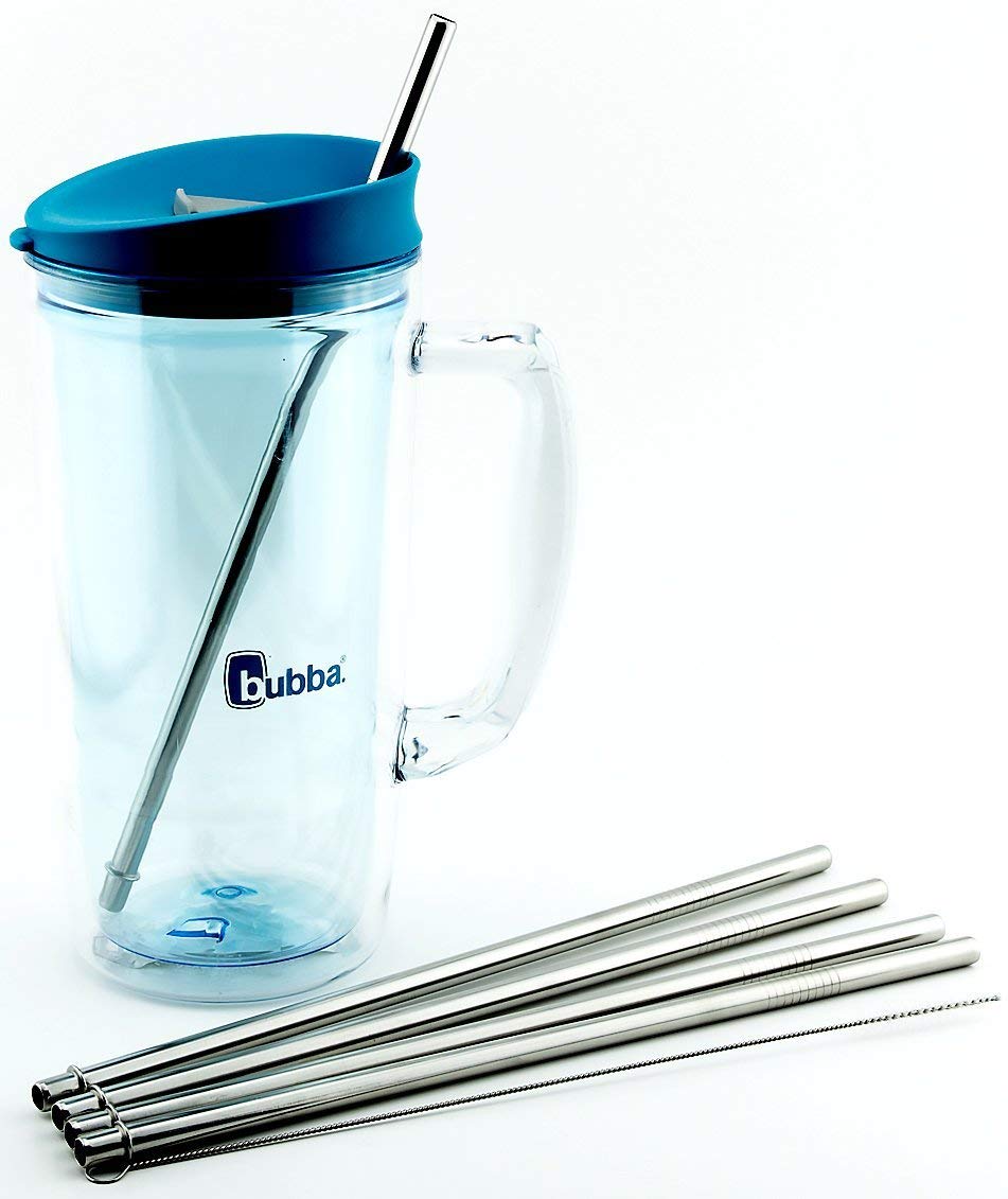 CocoStraw4 Pack for Bubba Envy 32 & 48 oz Big Tumbler PerfectFIT 18/8 Stainless Steel Drinking Straws With Cleaning Brush
