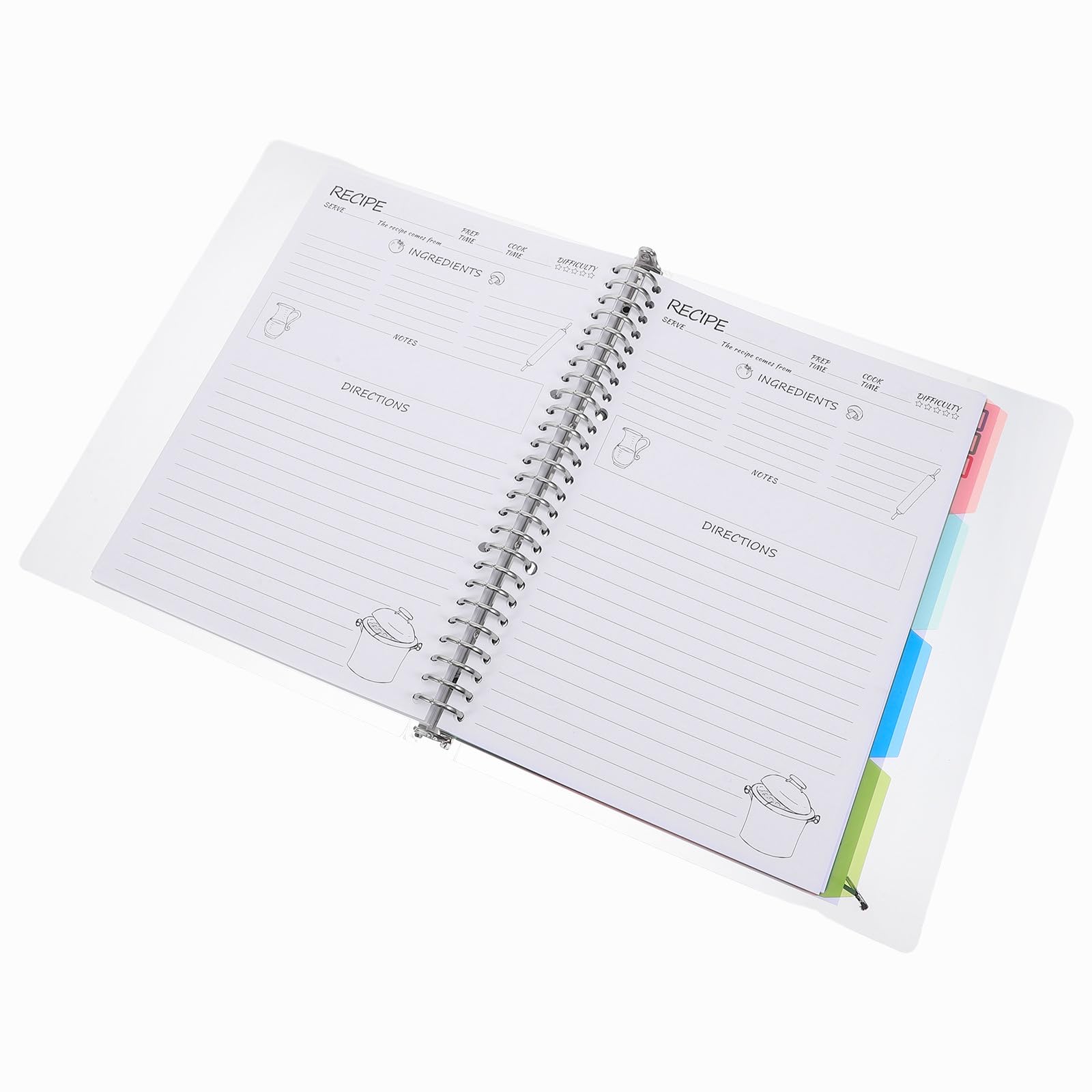 Cuaderno de Recetas de Cocina Libro de Planificación de Recetas Hojas Intercambiables para Planificador de Comidas Diario Tamaño Compacto para Uso en Viaje