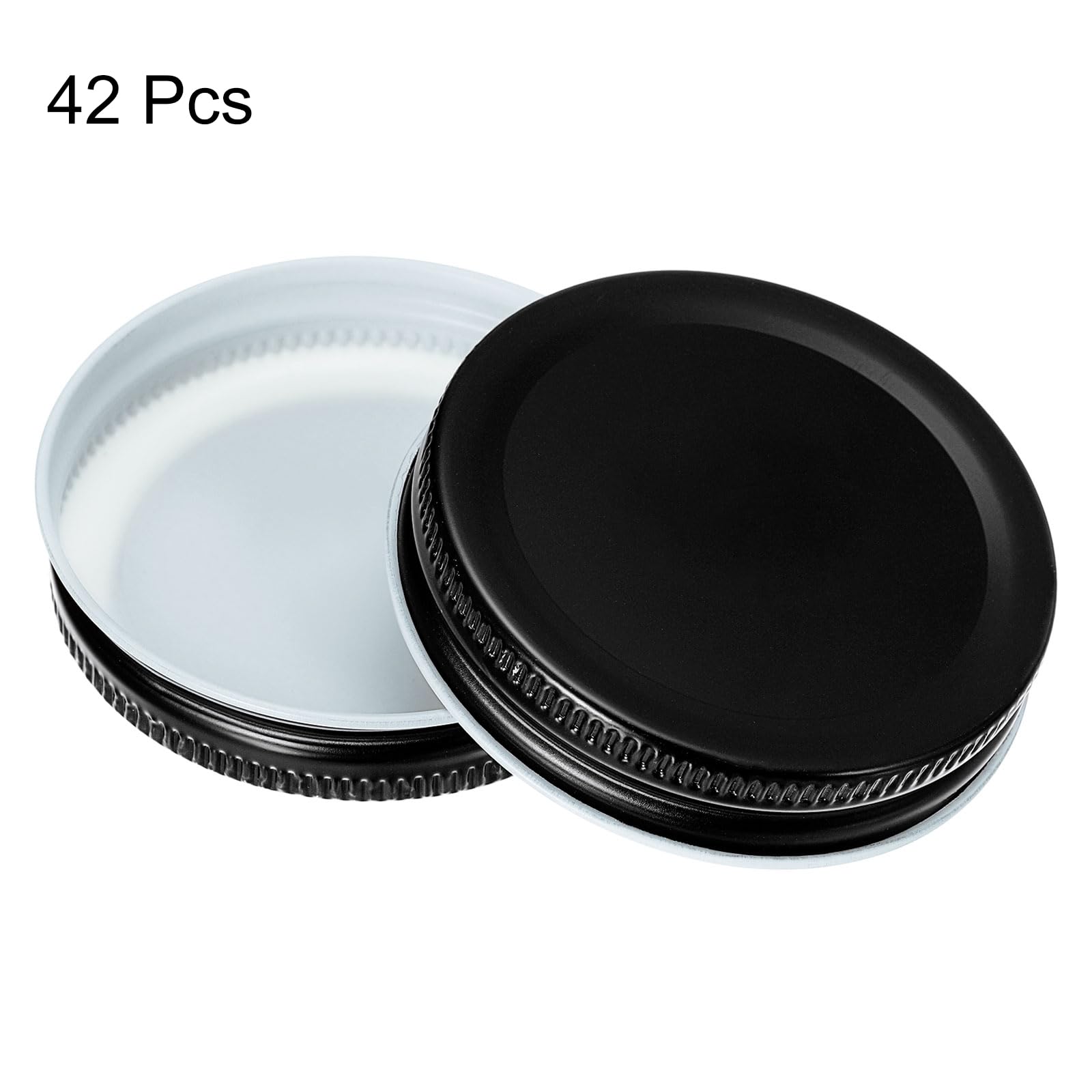 QUARKZMAN 42pz Coperchi per Barattoli Mason Jar 70mm/2,76" Tappi Nero