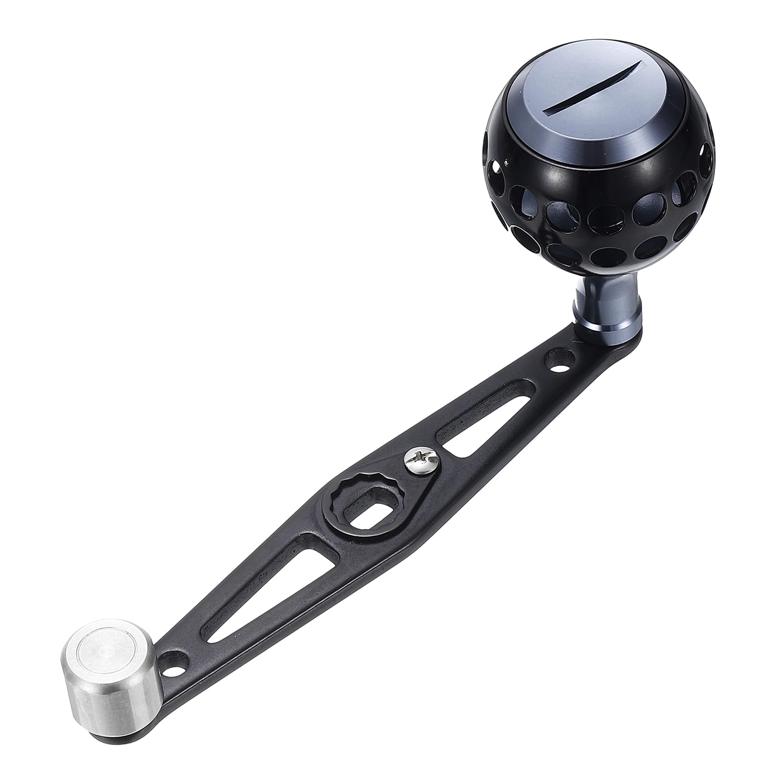 YELARXI Baitcasting Power Handle, Metal Round Fishing Reel Rocker Handle Knob Replacement Parts - Fitting For(DIY/Fishing/Rocker Arm Accessories), Black