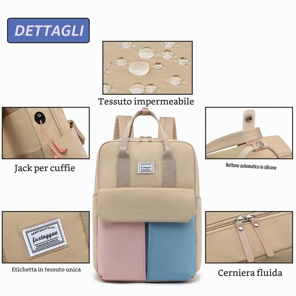 FUXINGYAO Zaino Uomo,Multifunzione Impermeabile 15.6 Pollici Borsa Zaino Donna Zaino PC Portatili Zaino Scuola Zaino Trekking Zaino Lavoro Uomo Viaggio