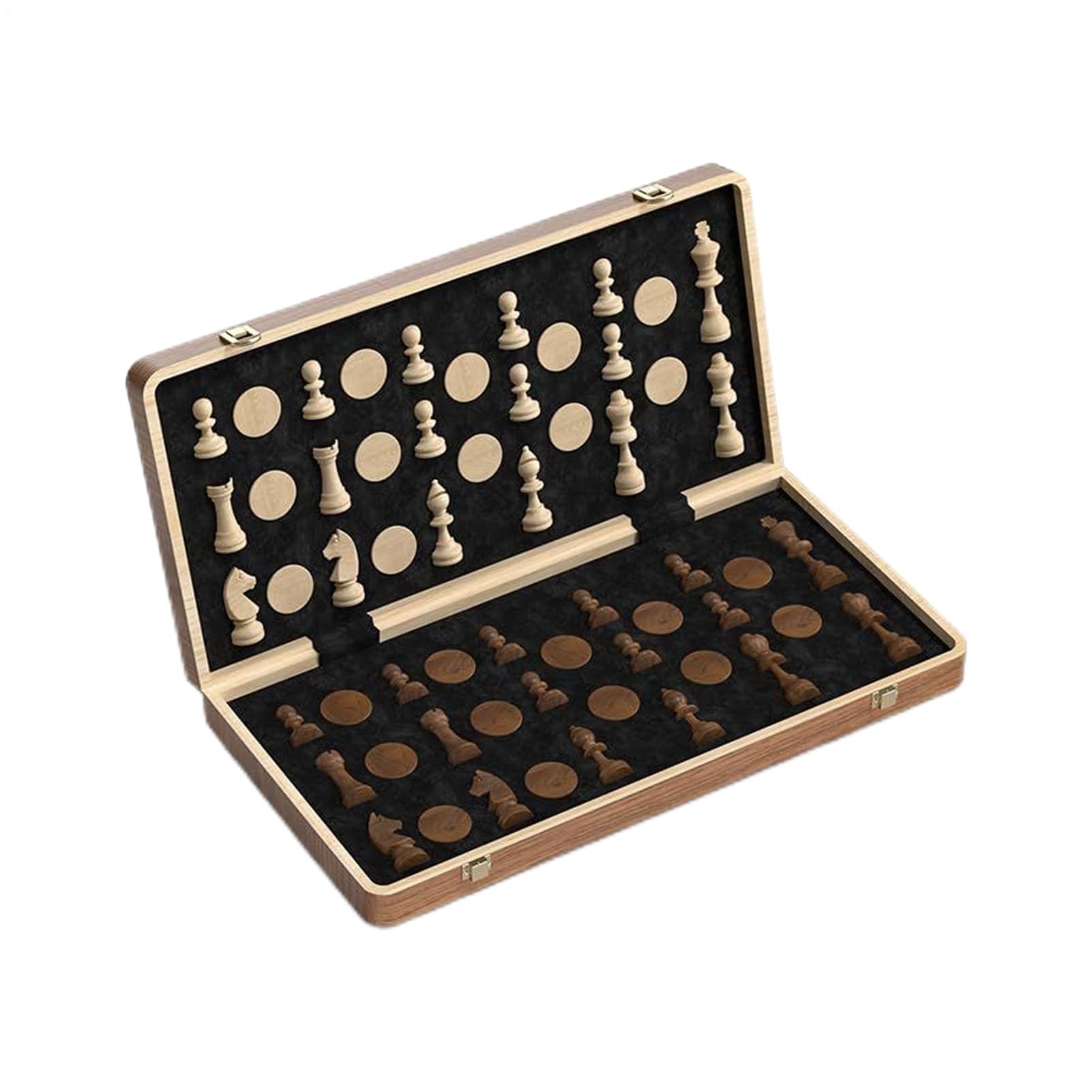Schachbrett Mit Faltdesign Magnetisches Holz Schach Und Dame Spielset | Interaktives Spielzeug Für Outdoor Party Park Zuhause Autoreise Wohnzimmertisch Wartezimmer Familienabend