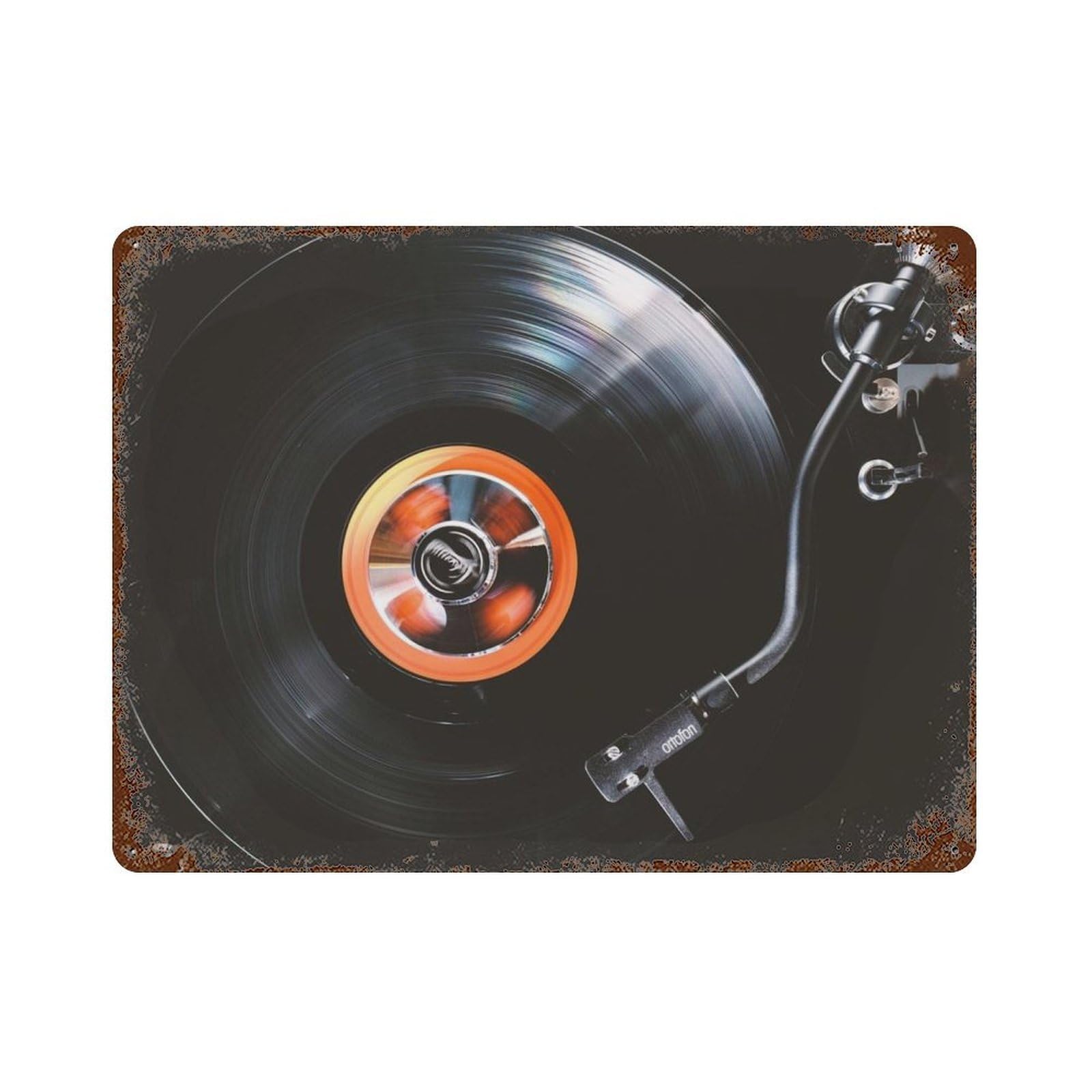 xiaoxiaoshen Retro Turntable Art Wall Decor Art Metal Tin Poster Modern Home Decor Art Home Bar Shop Decorations Vintage Sign 30x40cm