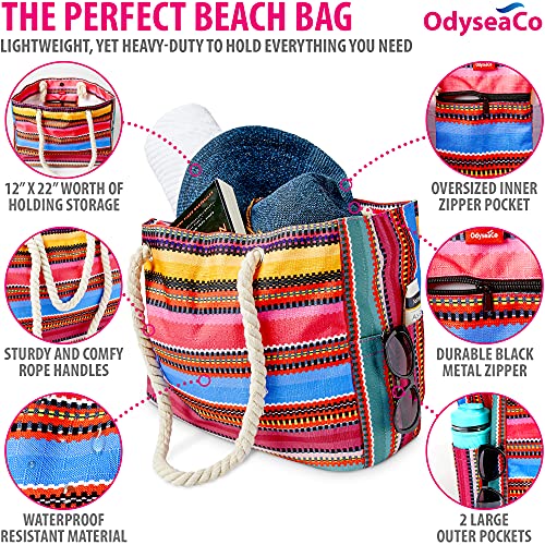 Canvas Tote Beach Bags for Women - Beach Bags Waterproof Sandproof - Pool Bag - Beach Bag Tote with Pockets and… - Image 6