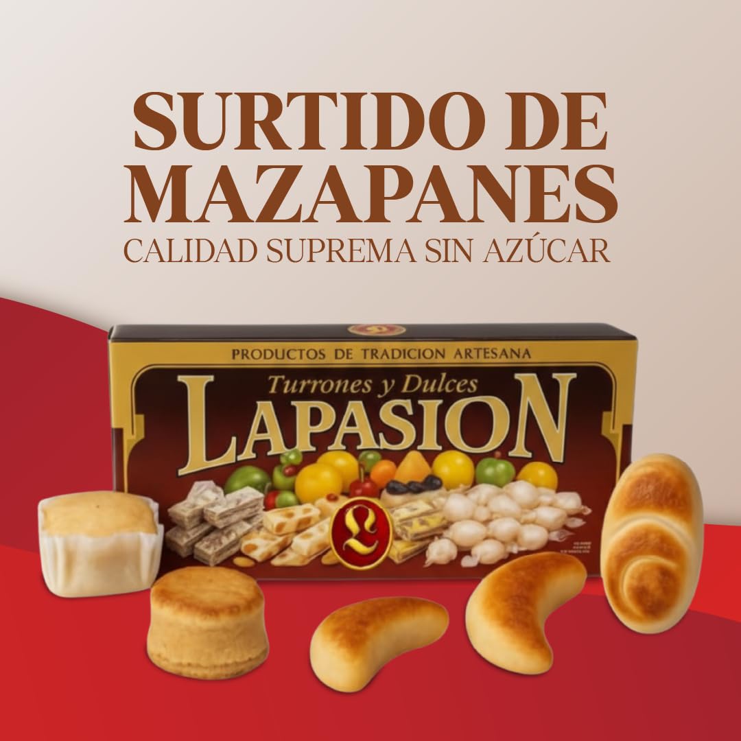LAPASION - Surtido Mazapanes Sin Azúcar Calidad Suprema 2 Kg