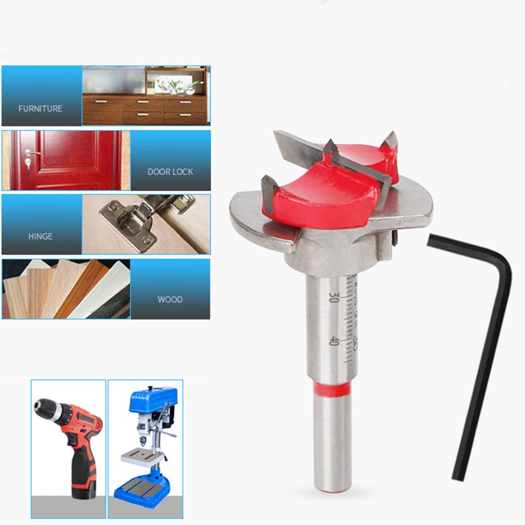35mm Forstner Auger Drill Bit Wooden Cutter Wrench Woodworking Hole Opener Woodwork Milling Cutter Hinge