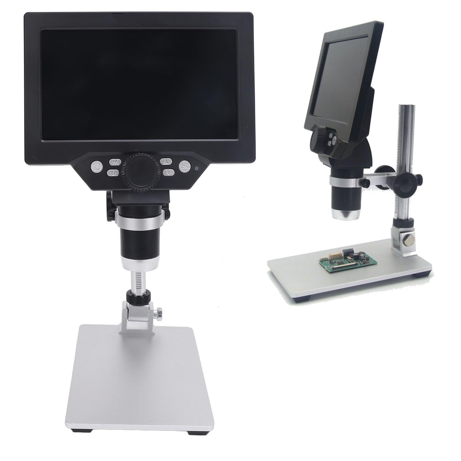 Microscopio Digital de 7 Pulgadas 1080P 1200X Lupa de Microscopio de Monedas con Pantalla IPS de 12 MP, de Soldadura de Enfoque Ultra Preciso para Adultos, Vista de PC, 8 Luces LED y Soporte