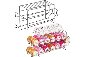 mDesign 2-Tier Metal Wire Standing Pop/Soda and Food Can Dispenser Storage Organizing...