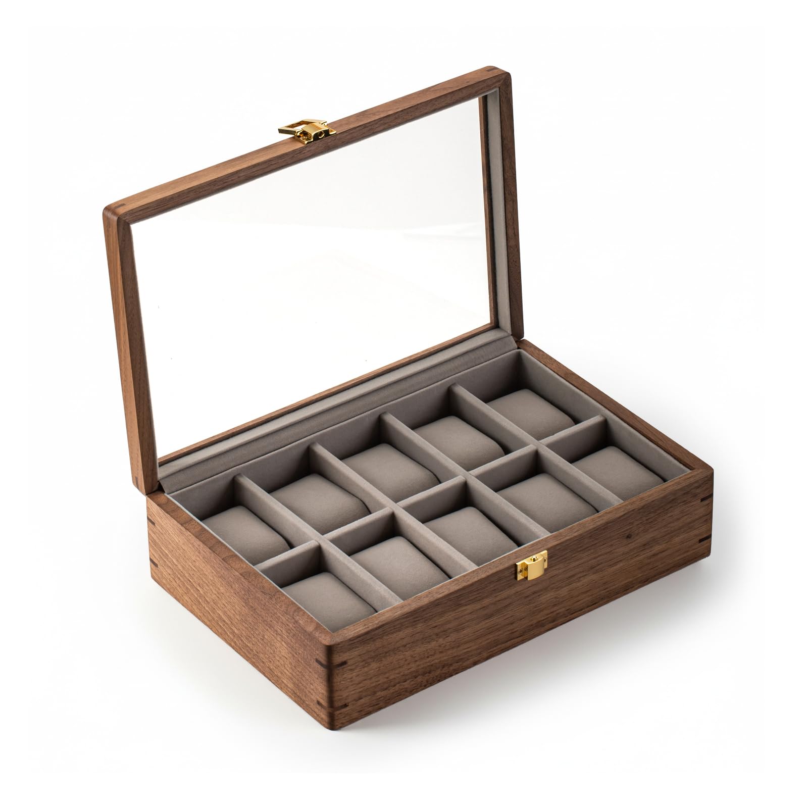 Amazon.co.jp: Musowood 時計ケース 木製 ロック式 透明窓付き