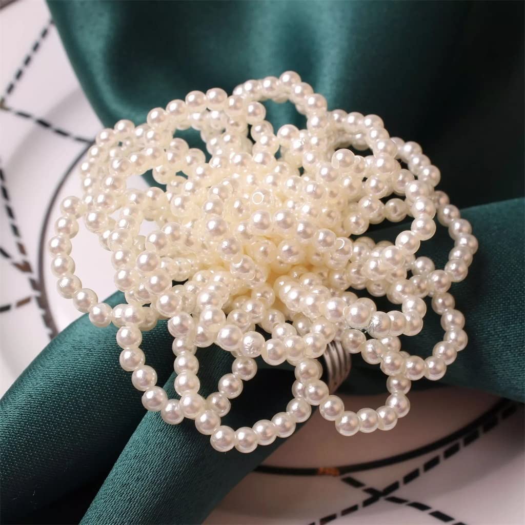 12 Perlen Blume Serviettenschnalle Serviettenschnalle Neue Hochzeit Bankett Tischdekoration Hotel Serviettenring (Einheitsgröße)