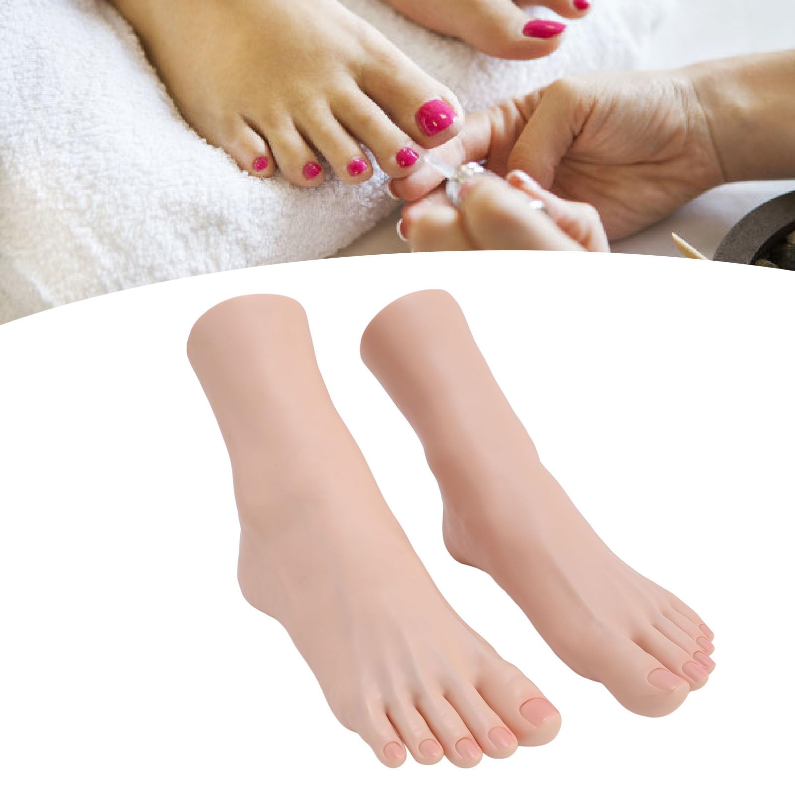 1 par de Pisos de Silicona Modelo de Arte de Uñas Realizado Posicionamiento de Articulaciones Flexibles para el Entrenamiento de Belleza de Manicura por Fotografía con