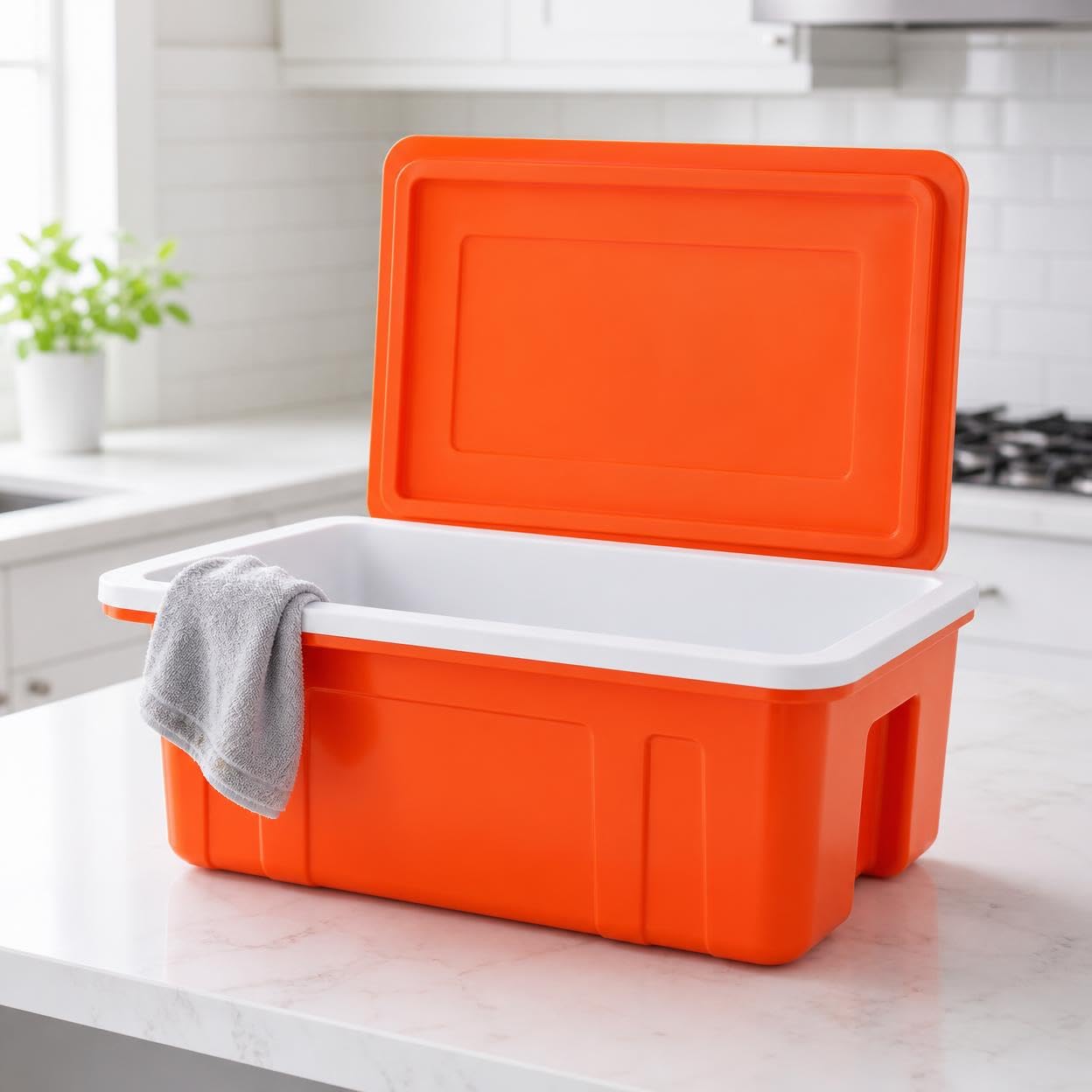 Box Termico Isolato 52L per Consegna Cibo, Contenitore Professionale per Alimenti in Plastica PP