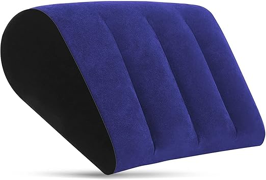 Inflatable Wedge Pillow for Sleeping Blue Simple Seat and Backrest Cushion for Yoga Posture Relieves Back Pain and Pressure Lumbar Leg Support Pillow