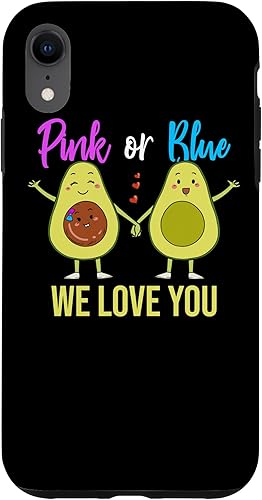 Pink Or Blue Parents Gender Reveal Baby Shower Party Avocado Case for iPhone XR