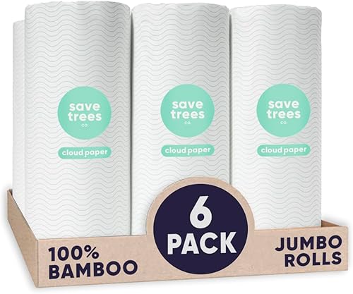 Cloud Paper Toallas de papel de bambú 6 rollos de toallas de papel de cocina desechables respetuosas con el medio ambiente 125 hojas por rollo Cloud Paper Toallas de papel de bambú 6 rollos de toallas de papel de cocina desechables respetuosas con el medio ambiente 125 hojas por rollo
