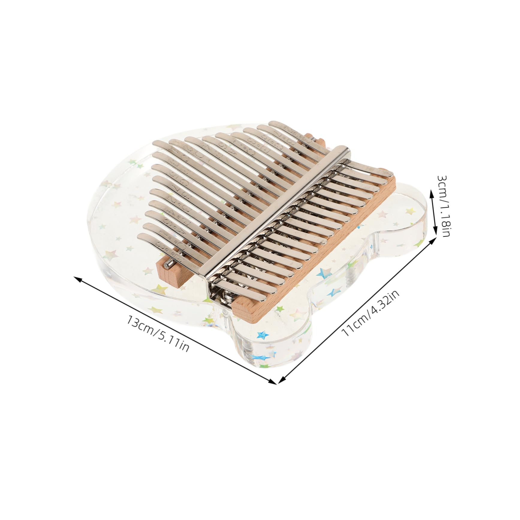 Milisten Starry Bear Shape Kalimba Thumb Piano 17-key Acrylic Instrument Perfect for Beginners Case and Sheet Music