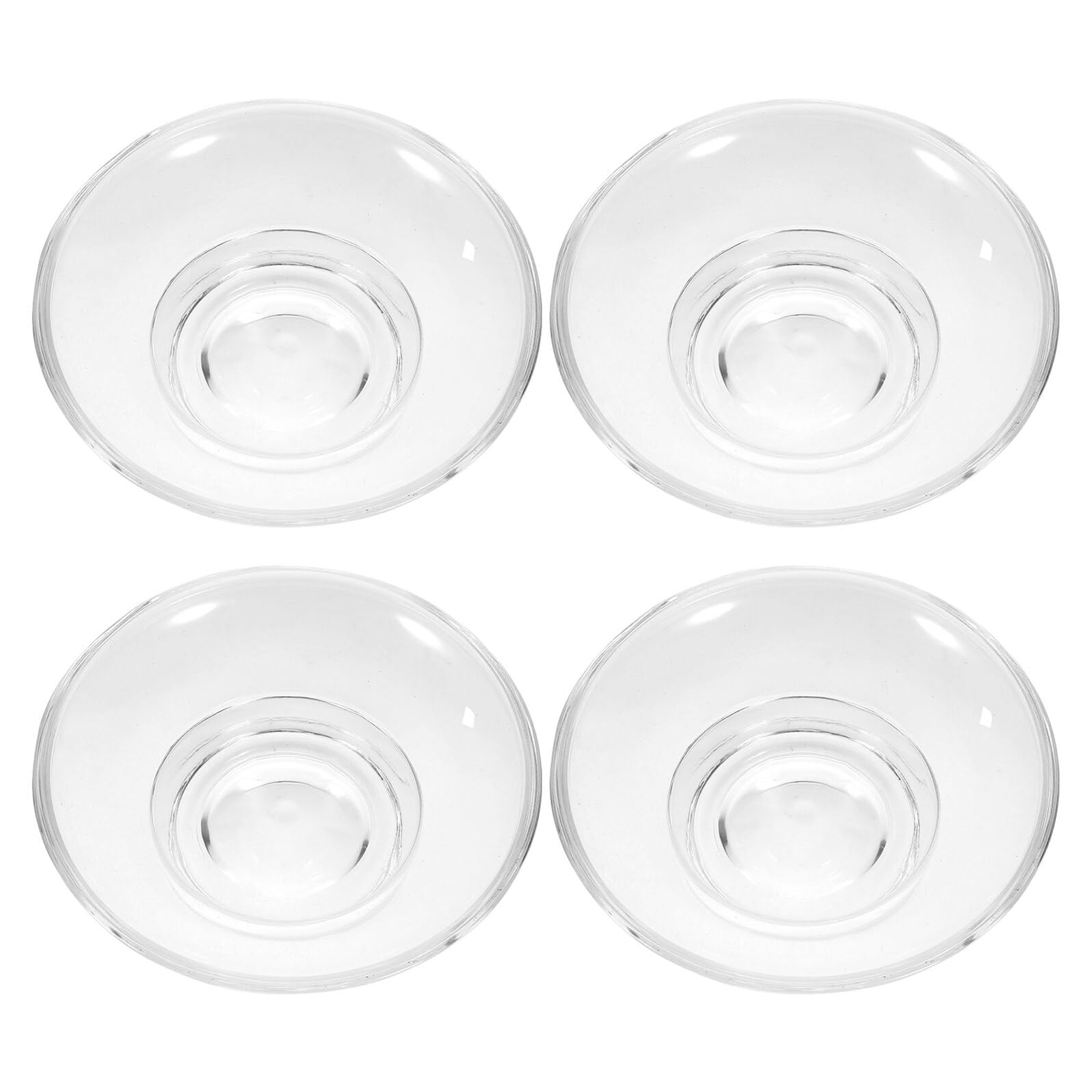Porte-savon rond verre transparent lot de 4 coupelles pour évier de cuisine et salle de bain