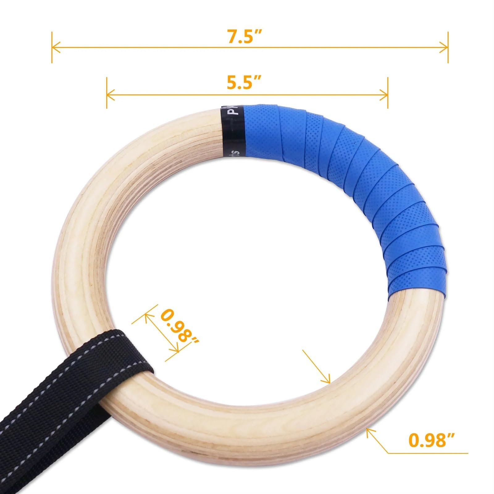 Anelli da Ginnastica Anelli da Ginnastica in Legno for Bambini, Anello Palestra 25 mm con Cinghie Regolabili, Fibbie, for Fitness al Coperto, Parco Giochi, trazioni