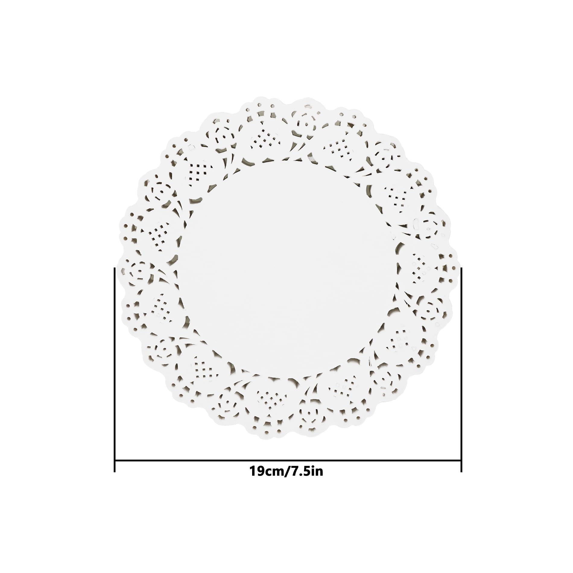 Round Paper Doilies,TTZEZE Elegant Disposable Paper Placemats,Wood Pulp Lace Paper Doilies,White Paper Doilies Cake Packaging Pads,Wedding Tableware Decoration for Din,Parties 19cm/7.5in 600PCS