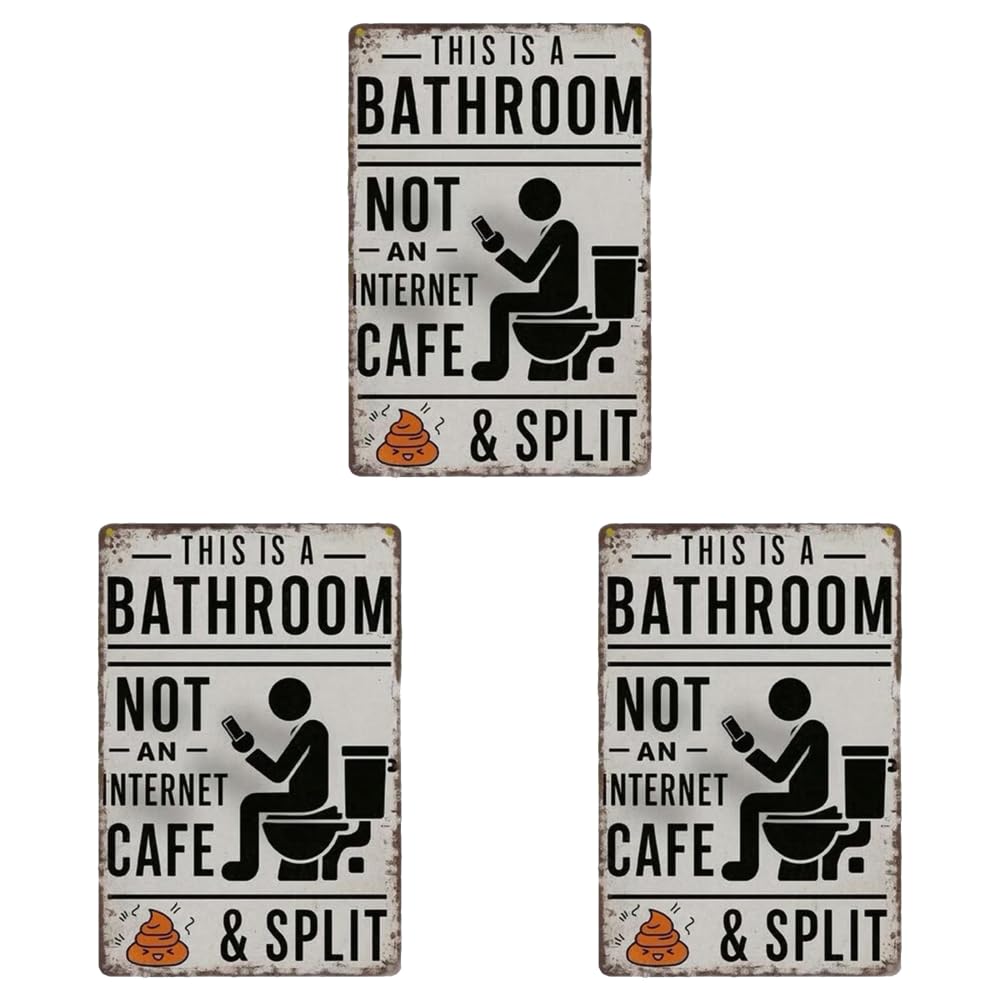 Vintage Metal Sign This Is A Bathroom Not An Internet Cafe Rustic Humor Wall Decoration for Bathroom Original Gift