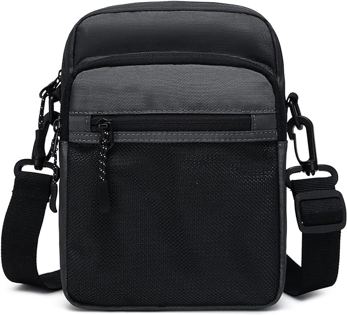 dynotrek Sackpack Lack Small Crossbody Mini Messenger Side Shoulder Bag For Men Women Compatible Phone Passport Purse Sling Bag Fanny Pack Water Resistant -Dark Grey-picture-19