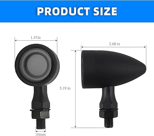 Miniatura 7 de Luces traseras LED para motocicleta, paquete de 2 unidades, bala retro, 40 LED, luz de freno roja ámbar, intermitentes universales para Harley