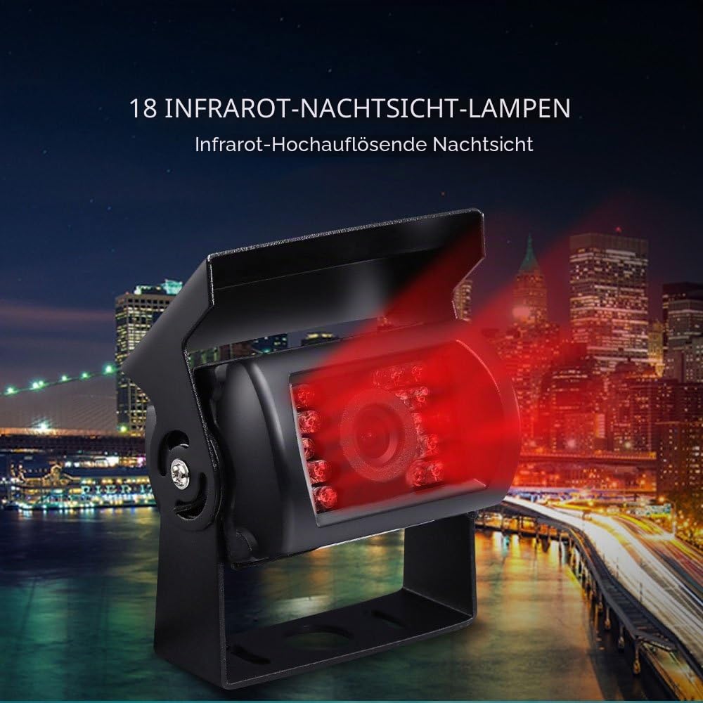 Camecho Rückfahrkamera 4 Pin Aviation Stecker IR Nachtsicht Keine Hilfslinie Ohne Ändern der Farbe wasserdichte Rückfahrkamera Für Bus/Wohnmobil/LKW/Auflieger/Auto Heavy Duty 12 V-24 V