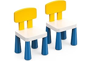 Arscniek 2Pcs Plastic Toddler Chairs, Durable Kids Furniture for Indoor and Outdoor Use