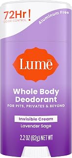 Lume Natural Deodorant - Underarms and Private Parts - Aluminum-Free, Baking Soda-Free, Hypoallergenic, and Safe For Sensitive Skin - 2.2 Ounce Stick (Lavender Sage)
