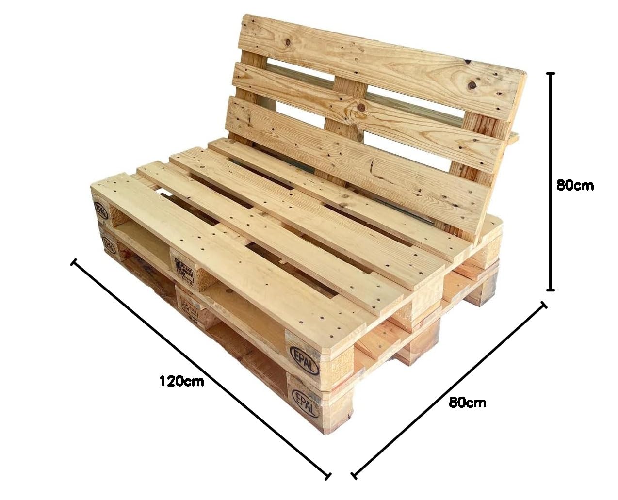 Palets Talavera Pack De 4 Palets De Madera 120x80 Cm Lijados Y Barnizados  Para Muebles Y Decoraciu00f3n, Pallets Para Sofas, Mesas, Camas, Para Patio  Jardin Pallet Sofa, image size:1274x1031