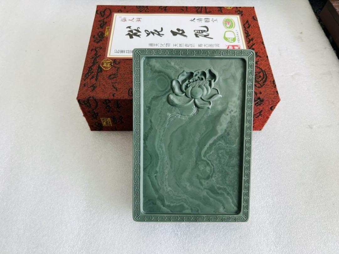 Amazon.co.jp: 松花石蓮華硯 書道具 文房具工芸品美術品 置物 : 文房具 