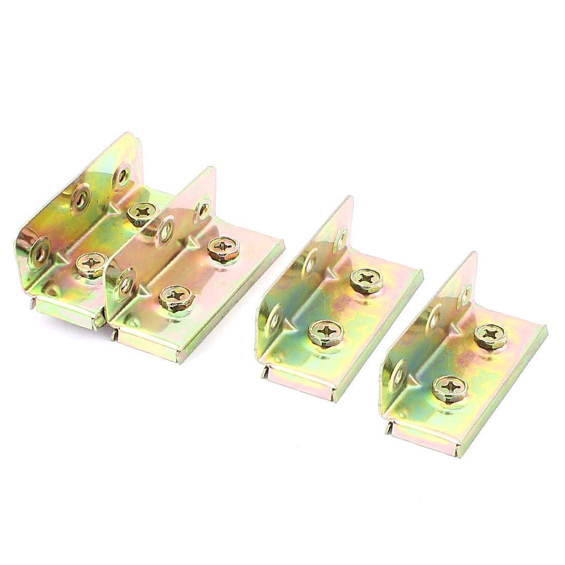 New Lon0167 Metal Bed Featured Fitting Bracket Support reliable efficacy Connector Part Brass Tone 4pcs(id:a9b 18 7b 09c)
