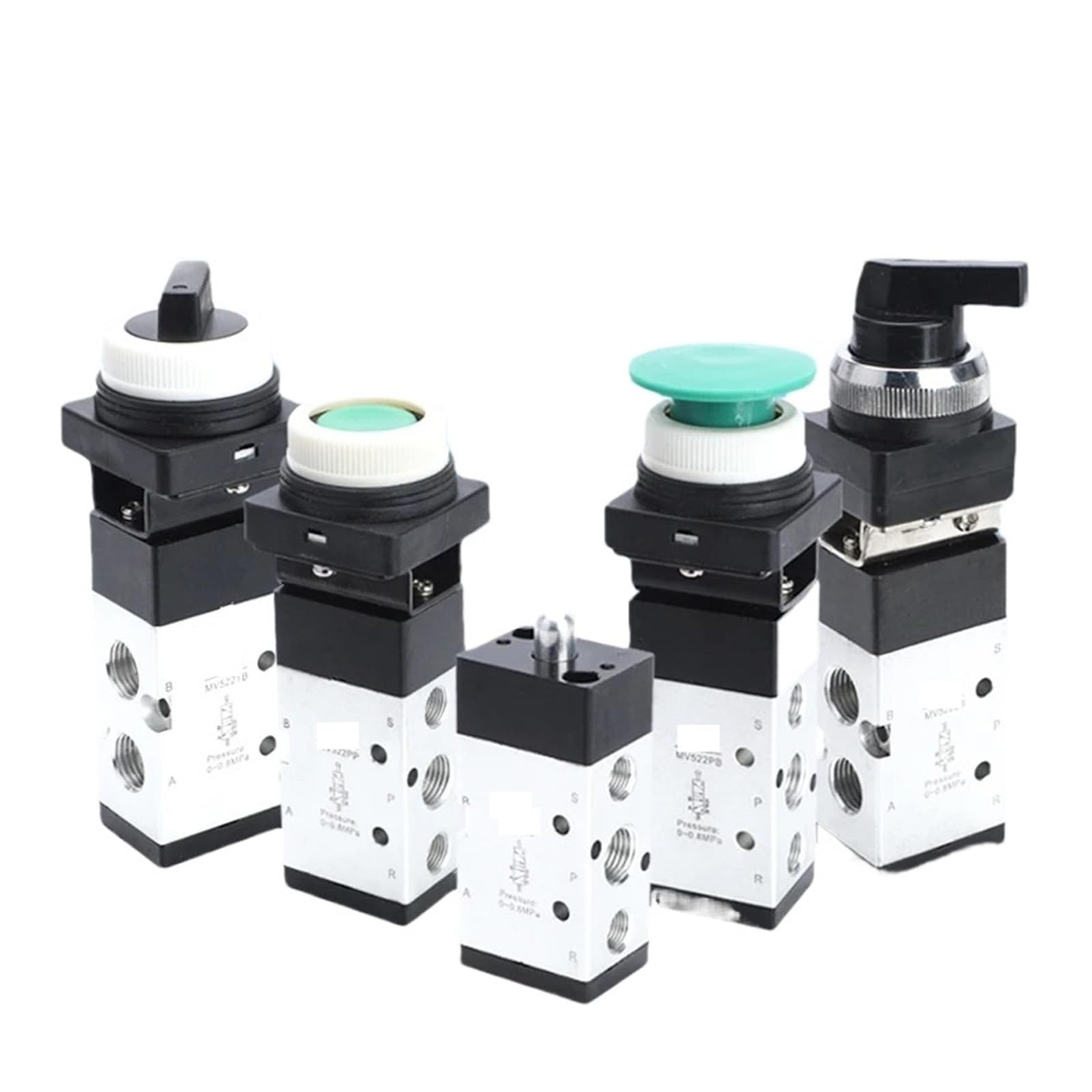 MIUDU8RYGP MV322 MV522R/PB/EB/TB Pneumatic Mechanical Valve 2 Position 5 Way Manual Valve Air Switch Control Valve Push Button Momentary(MV322PB)