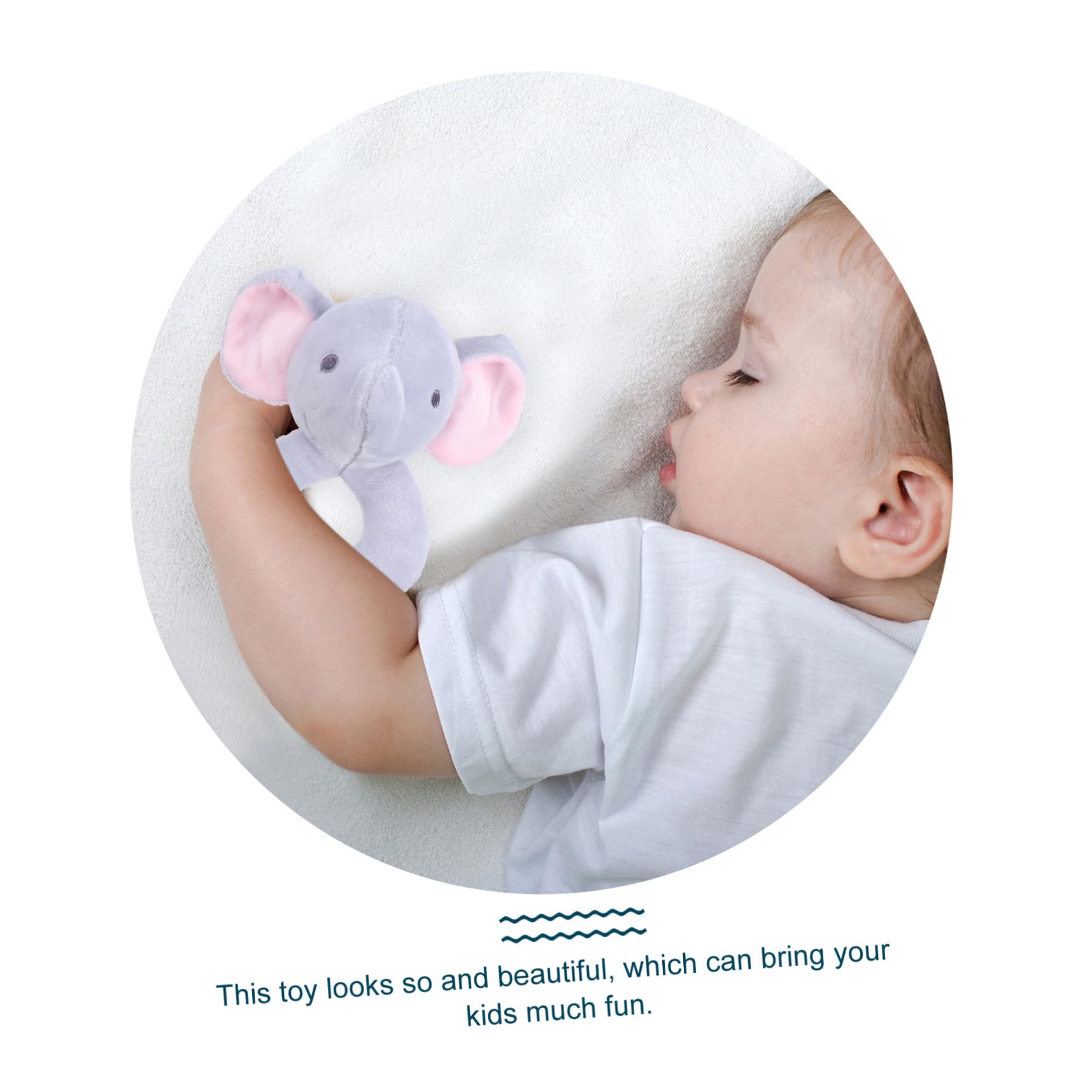 Garçon Fille Peluche Éléphant à Saisir Hochet à Secouer Grip Doux pour Nourrissons Développement Sensoriel et Motricité Fine Couleur Vive pour Garçons et Filles