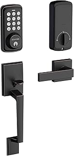 Zomoss Keyless Entry Door Lock, Front Door Lock Handle Set, Keypad Electronic Deadbolt Knob Lever Set, Auto Lock, 20 User Codes, 1 Touch Locking, Oil Rubbed Bronze
