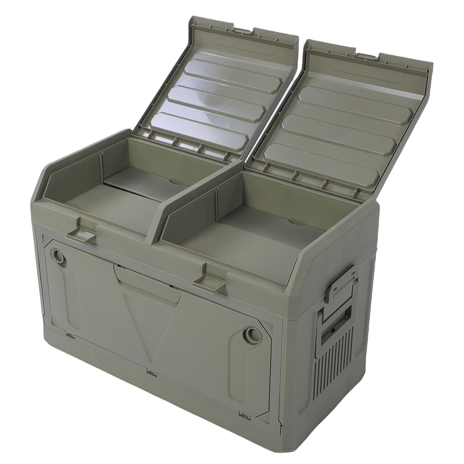 Caja de Almacenamiento Al Aire Libre, Contenedor de Almacenamiento Plegable de 2 Niveles con Tapa, Contenedor de Gran Capacidad Apilable a Prueba de Polvo Impermeable para Engranajes de (DE