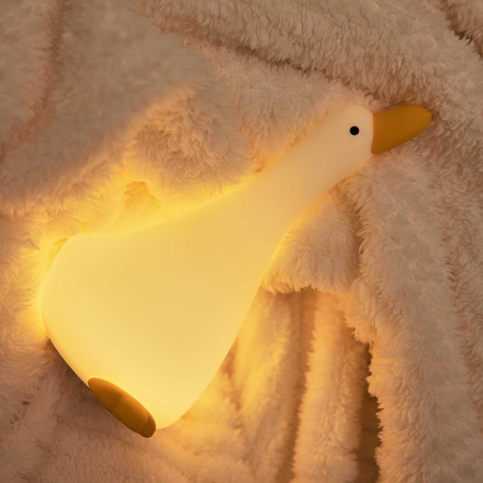 QIRAHQI Lampada Notturna per Bambini - Lampada da Comodino con Paperella, Luce Notturna per la Nanna e la Cameretta - Ideale per Bambini e Neonati