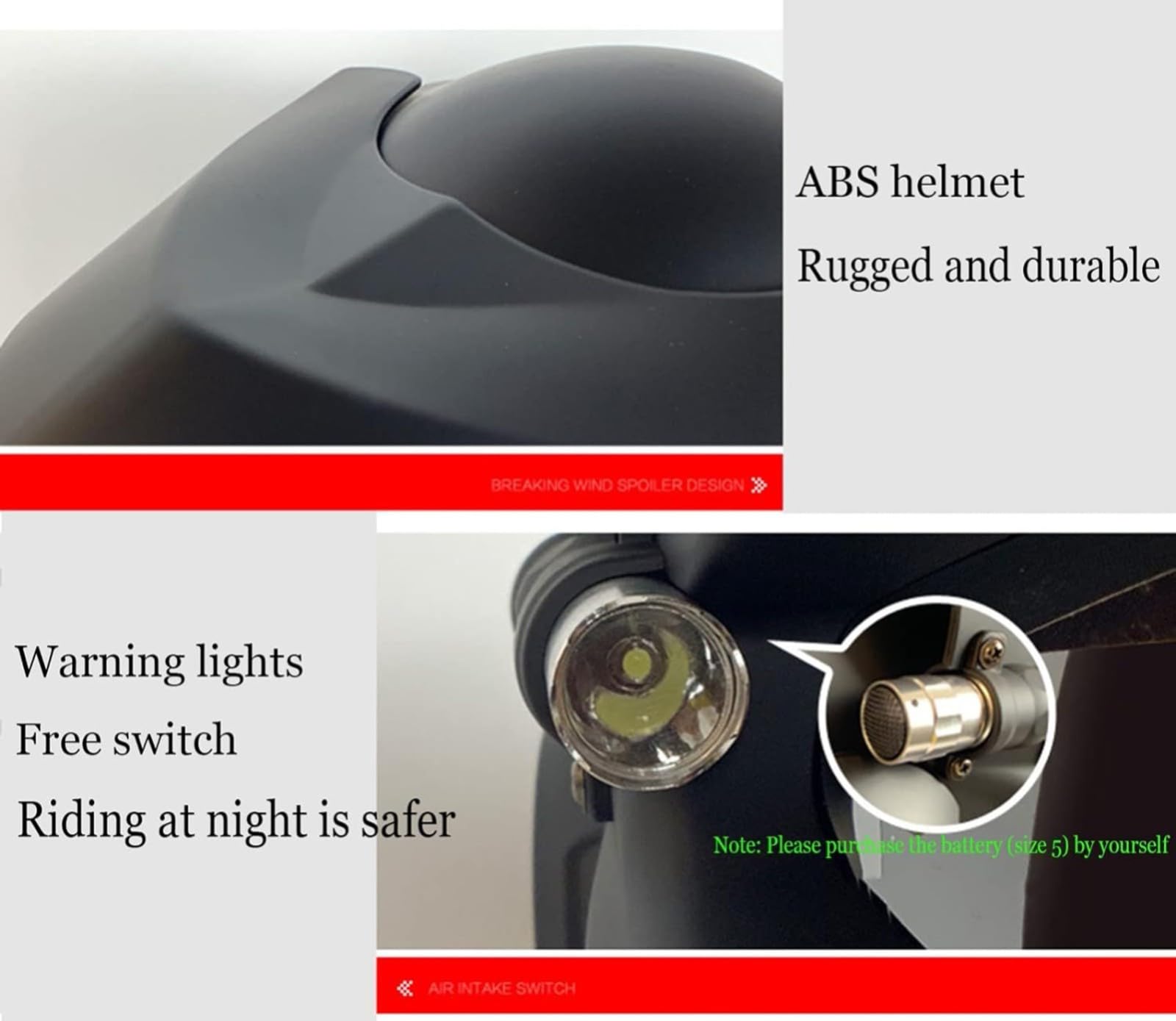 Casco Integral Motocicleta Trenzas Y Luces De Advertencia Aprobado por ECE Casco Moto Integrado para Adultos Carreras Ciclomotores Todoterreno para Hombre Mujere