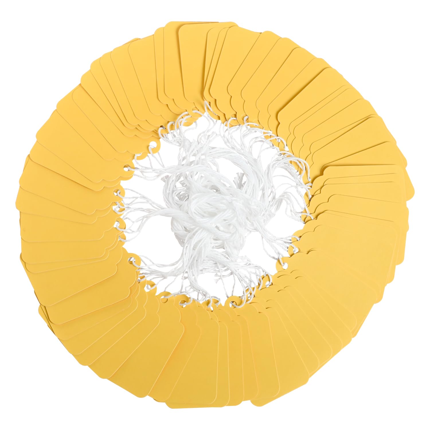 Brothersbox Yellow Price Tags 240pcs, Matte Tags with Strings Attached Marking Merchandise Hang Labels for Christmas Gifts Jewelry Clothing Garage