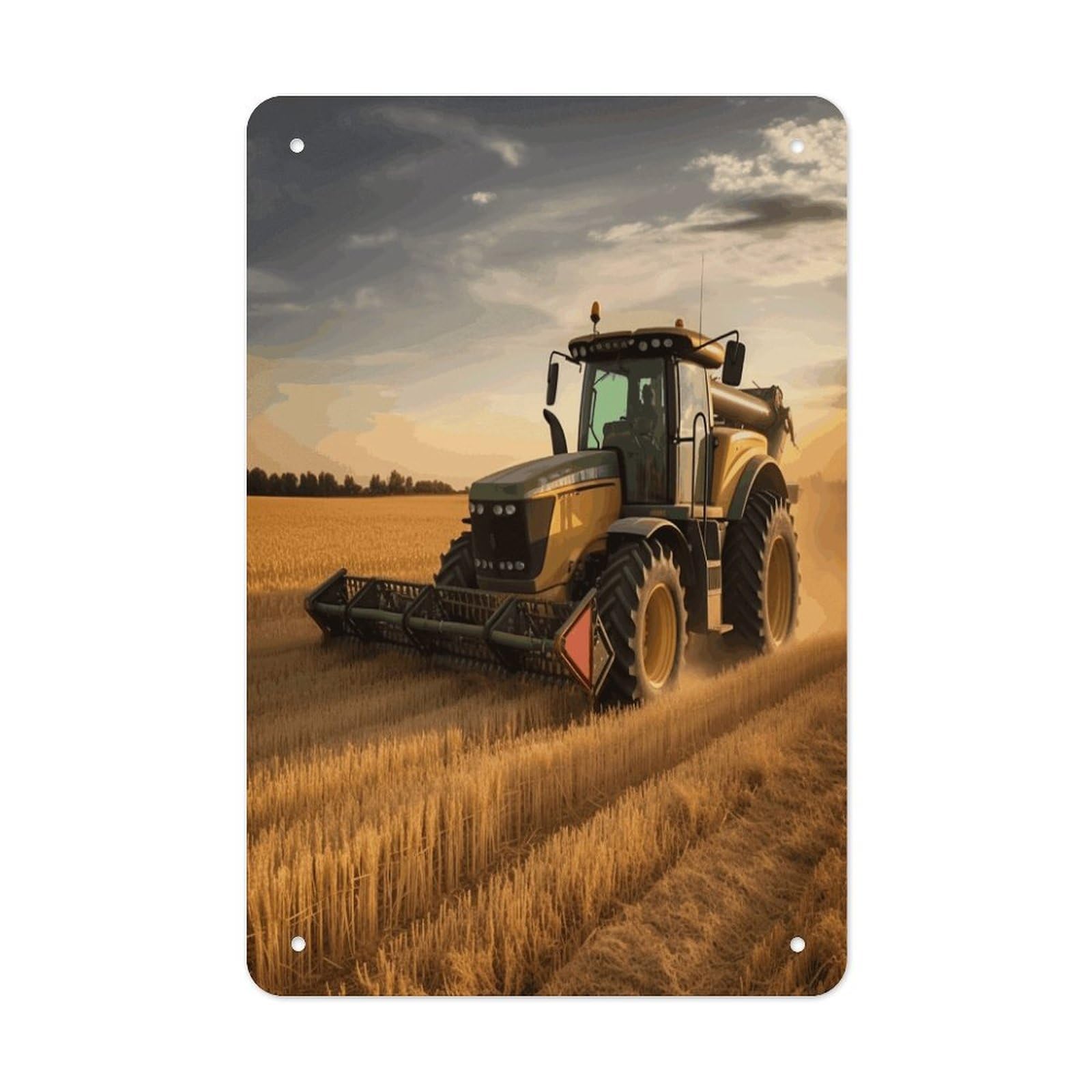 VstaDank Farm Tractor Harvest Metal Tin Signs Personalized Wall Art Prints Decoration Art Poster Funny Vintage Tin Sign Iron Sheet Painting Metal Signboard Decor Painting for Wall Decor
