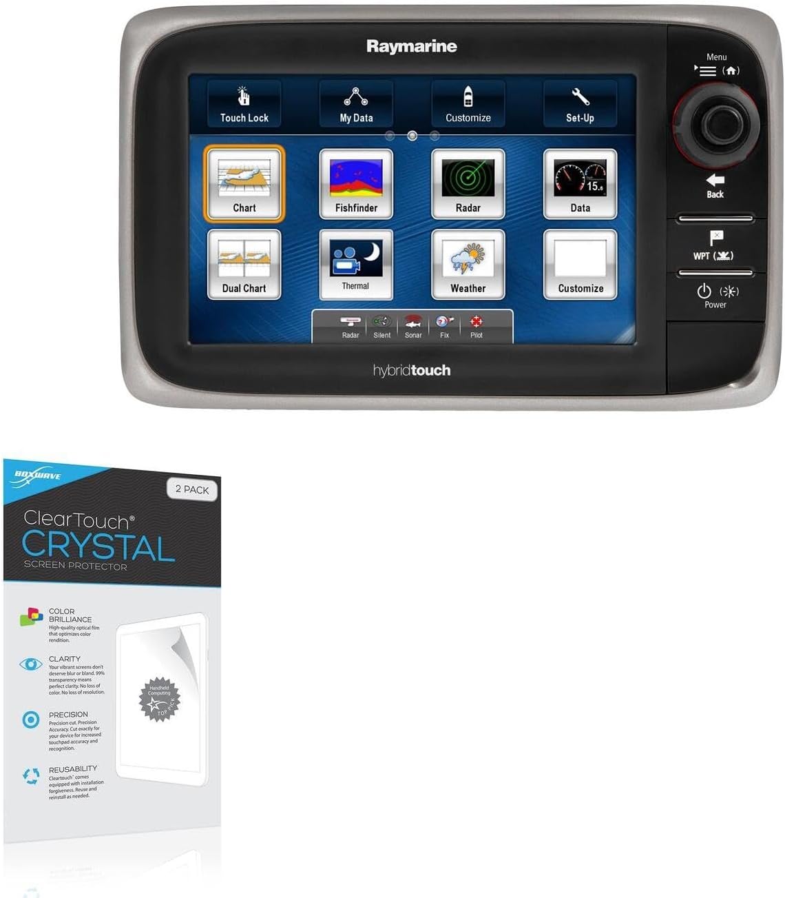 BoxWave Screen Protector Compatible with Raymarine e7D - ClearTouch Crystal (2-Pack), HD Film Skin - Shields from Scratches