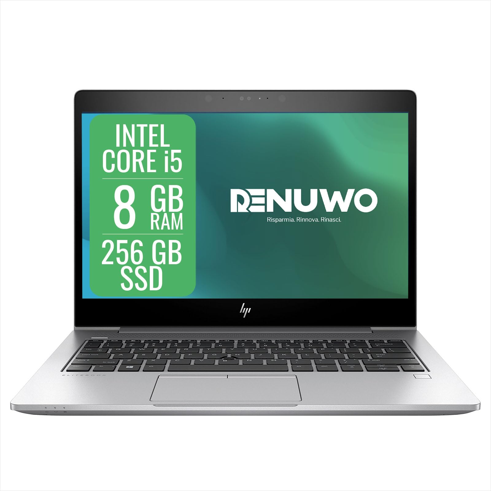 HP Elitebook Laptop Computer Business, Pc Portatile Notebook Intel i5 8th, Ram 8 Gb, SSD 256 Gb, Display da 13.3", Wifi, Windows 11 Pro + Libre Office (Ricondizionato)
