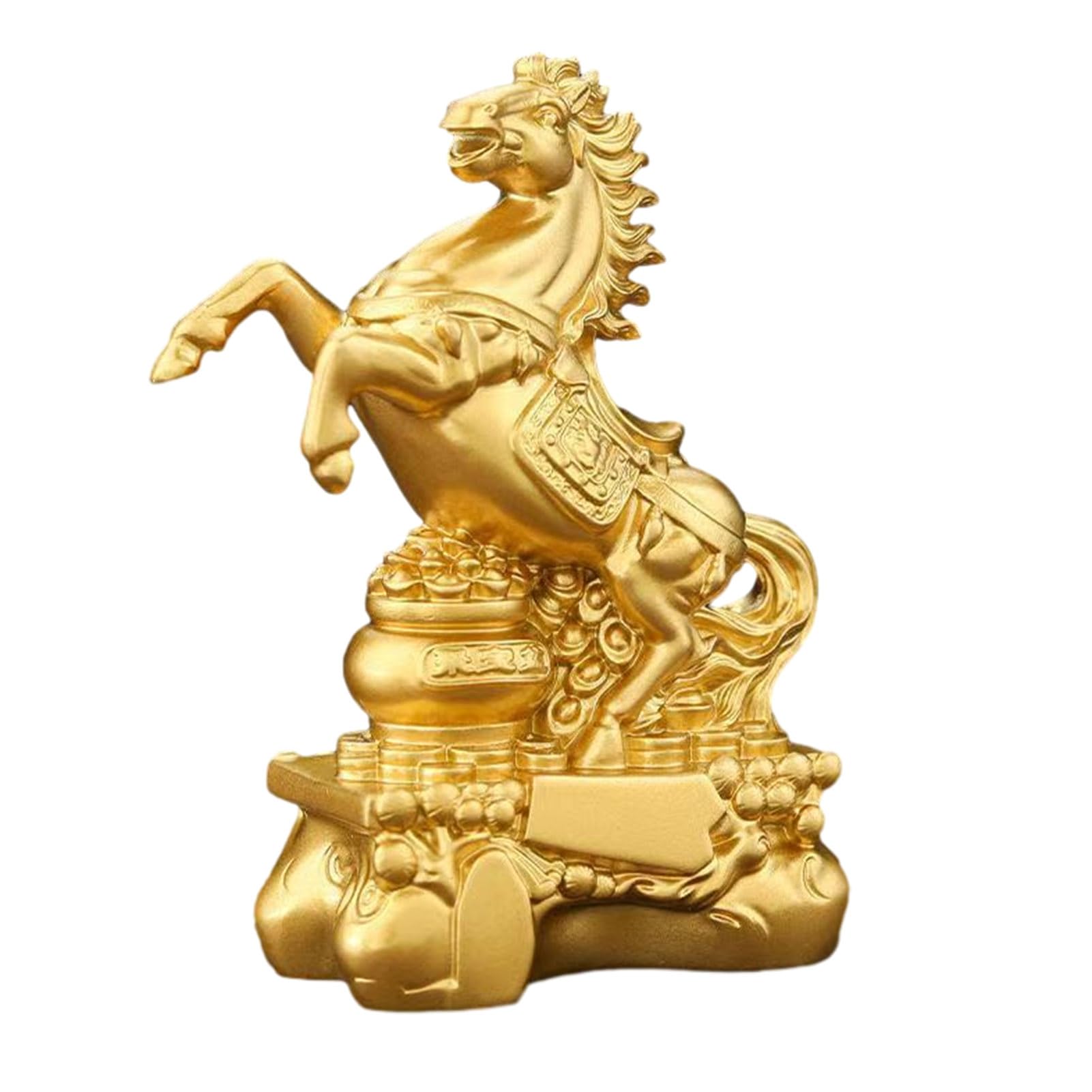 Glifora Golden Feng Shui Horse Sculpture - 2026 Zodiac Horse Statue, Chinese New Year Zodiac Blessing Souvenir for Home and Office Tabletop Decor