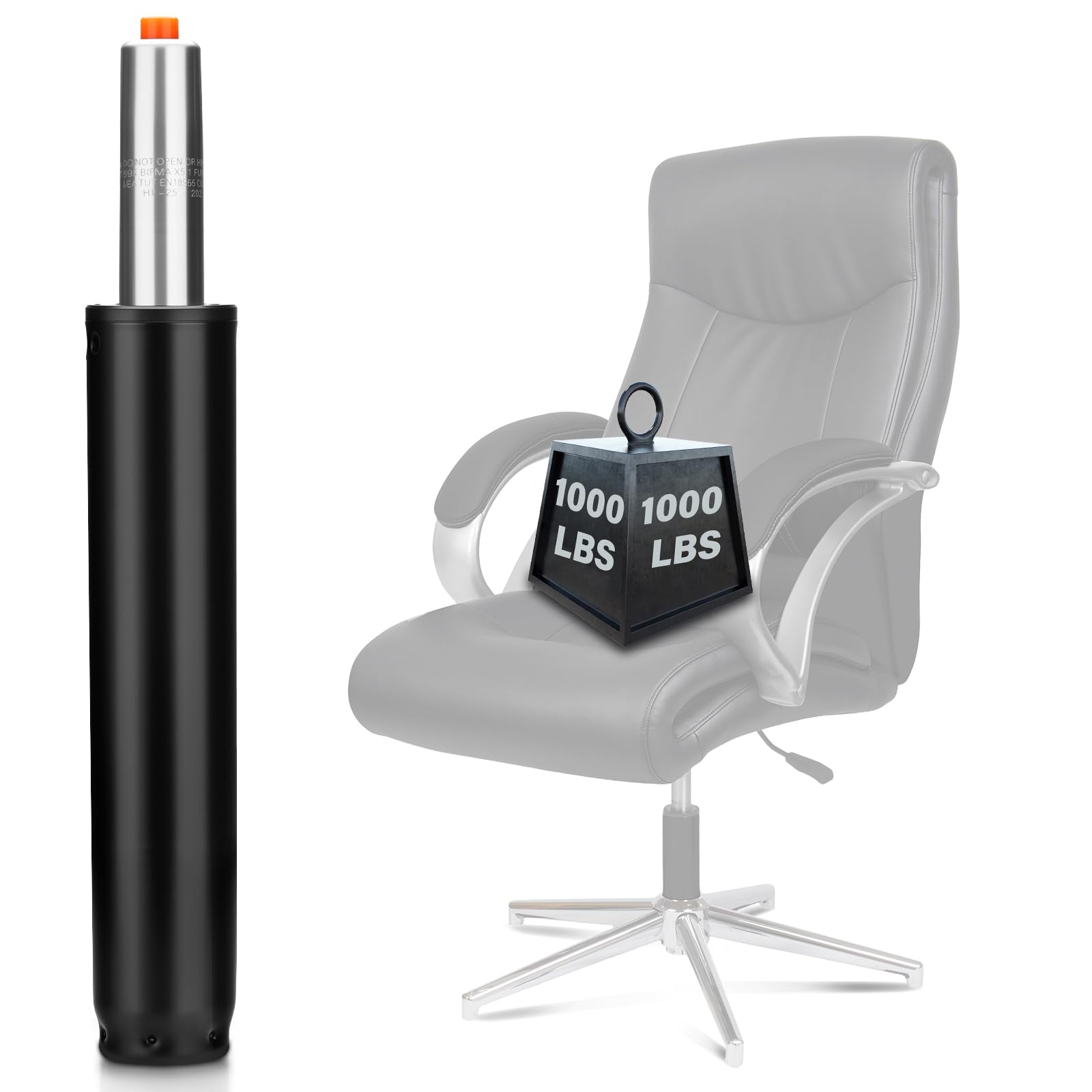 Gasdruckfeder für Bürostuhl, Klasse 4 Gasfeder Bürostuhl, 1000 lbs (450 KG), Universelle Gasdruckfeder, Höhenverstellbare Ersatz Gasfeder für Drehstühle, Gaming Stuhl (300-450mm)