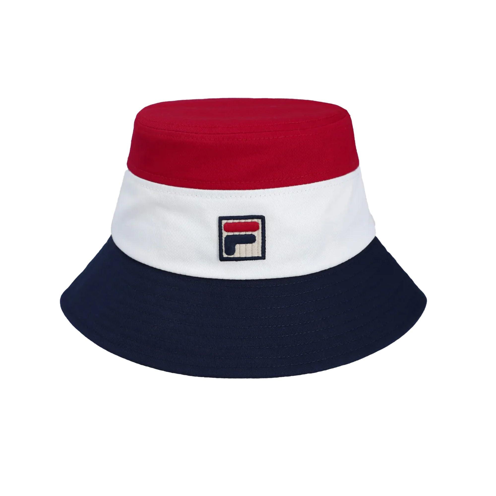 Fila Marco Tri Colour Heritage Logo Bucket Hat Fila Red/Gardenia/Fila Navy (UK, Alpha, One Size, Fila Red/Gardenia/Fila Navy)